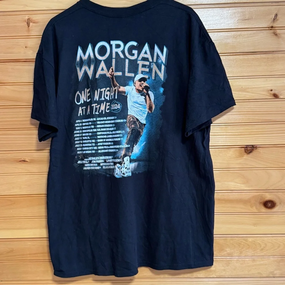 Morgan Wallen One Night At A Time World Tour 2024 Black T-Shirt XL